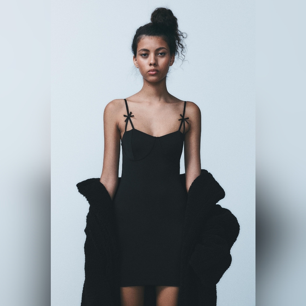 ZARA POLYAMIDE BOW DRESS